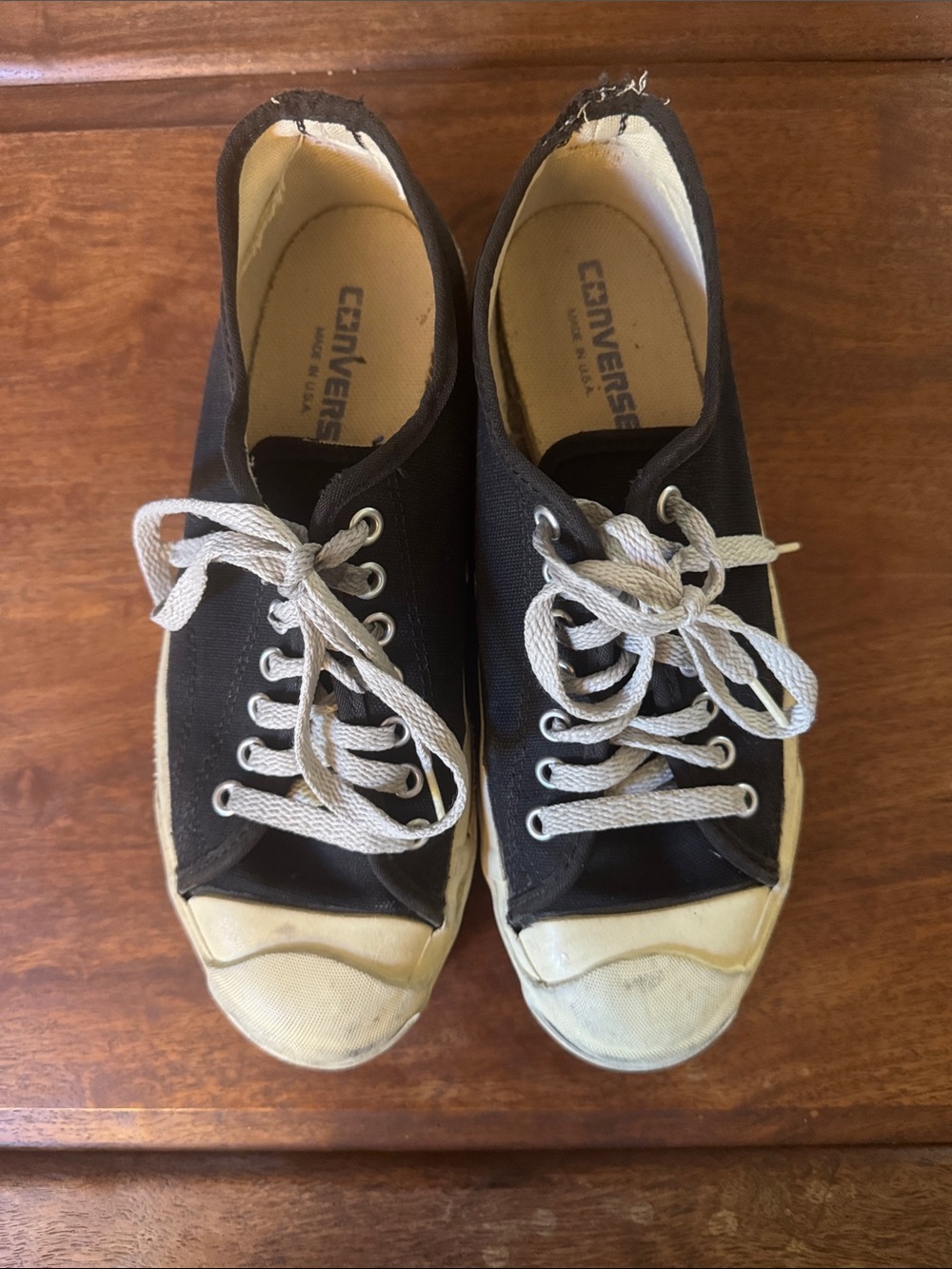 Converse Black Canvas Low-Top Sneakers with Cream Accents - Picture 6 of 7